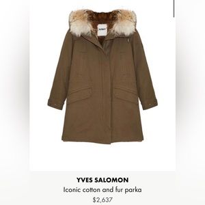 Yves Salomon army green parka